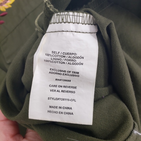 Skylar + Jade Boho Embroidered Shirt Jacket Sz M - Picture 8 of 8